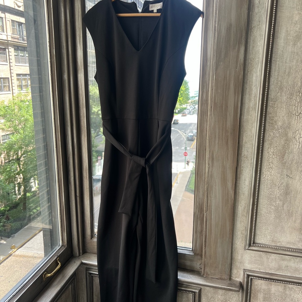 Apricot Tie-Waist Straight Leg Jumpsuit